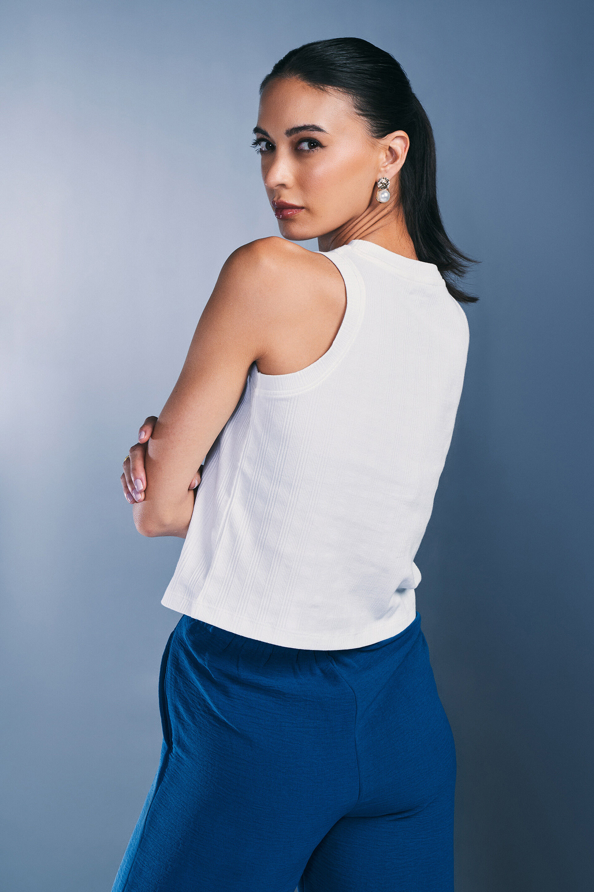 Sleek Chic Top, White, image 5